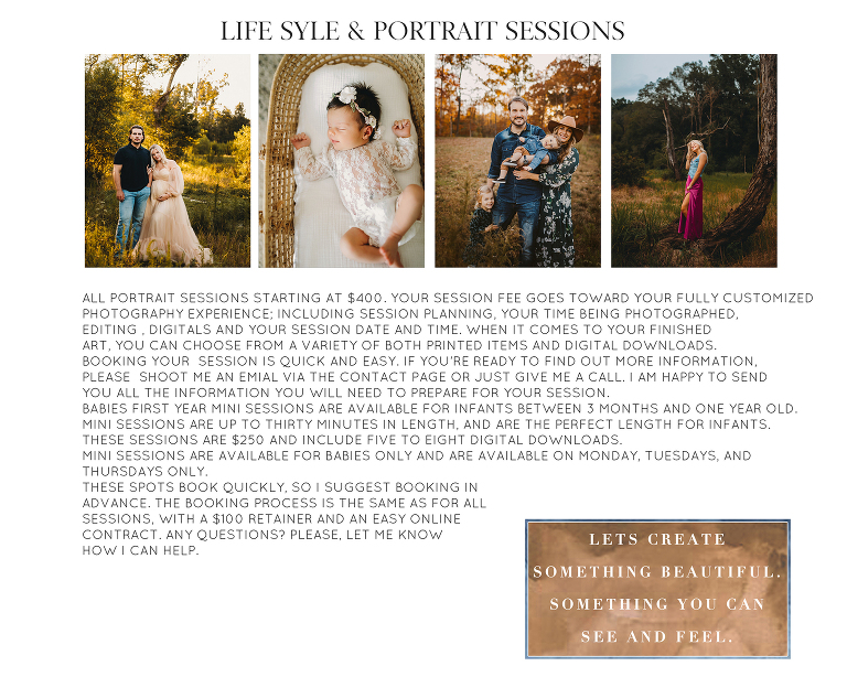 photography session pricing